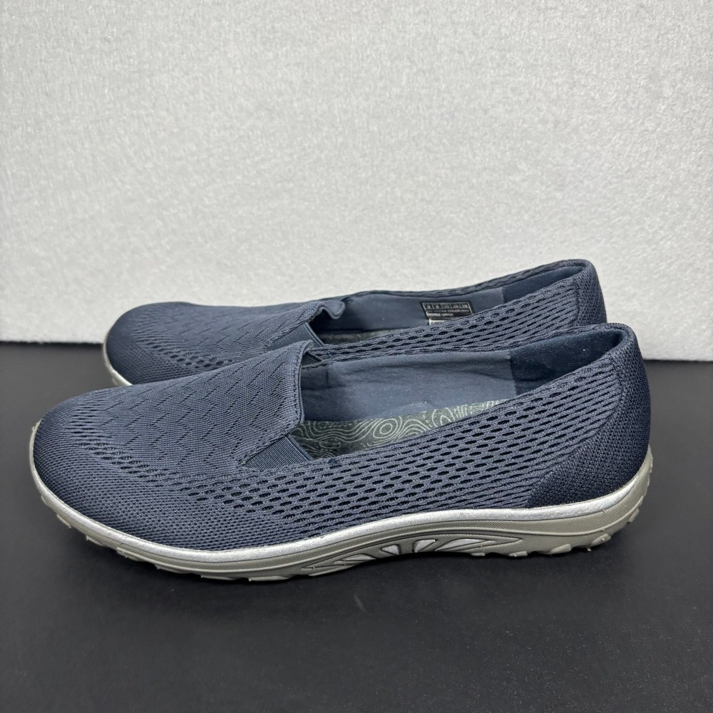 Skechers Reggae Fest Willows Womens 9 Navy Blue Relaxed Slip On Comfort Shoes